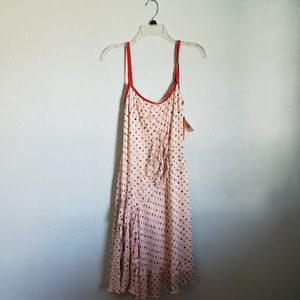 Fantastic Cynthia Steffe ruffle polka dot cream dress, size S, 100% silk, NWT